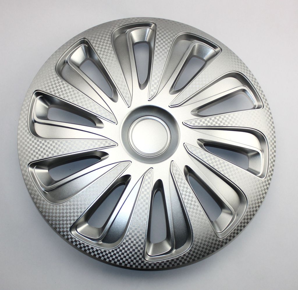 SET Radkappen Radzierblenden 4er Satz 17 Caliber Carbon Silver
