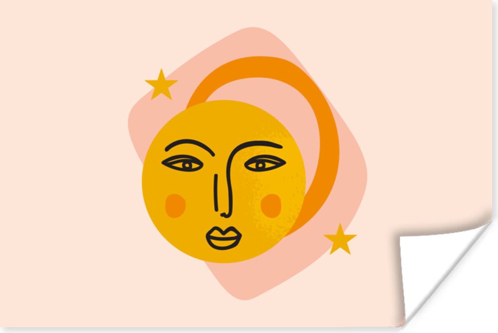 MuchoWow Poster Gesicht - Sommer - Rosa 180x120 cm - Fotoplakat