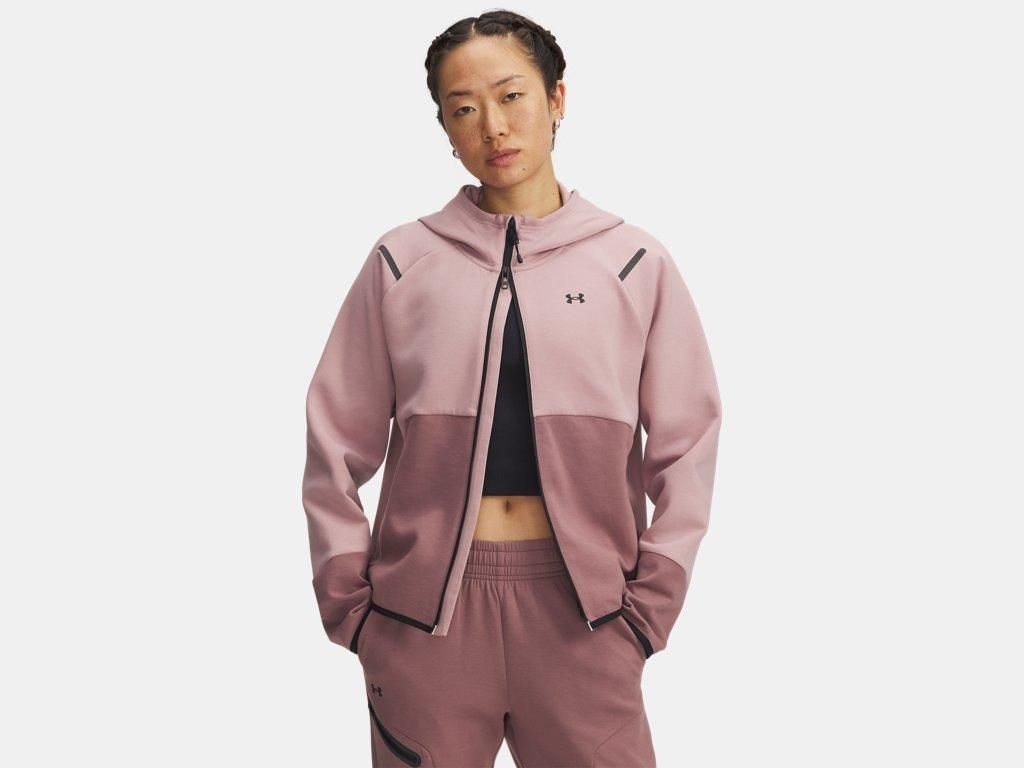 Hoodie Under Armour Unstoppable Fleece Zip Damen Senior S rosa