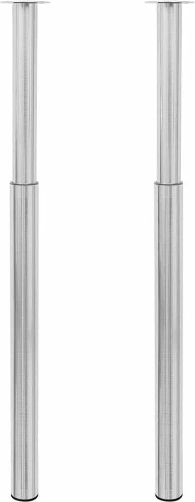 vidaXL 2 x Teleskopfuß Stützfuß Tischbein Edelstahl 710mm-1100mm