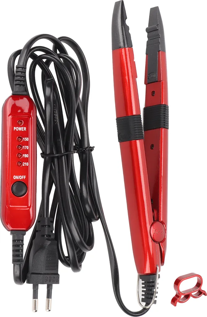 Fer à rallonger les cheveux professionnel ergonomique rouge prise UE 240V