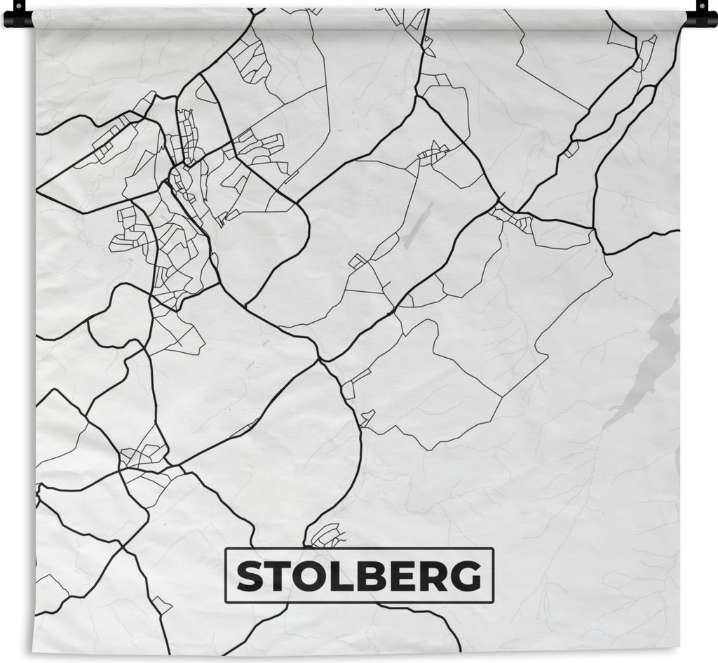 MuchoWow Wandteppich Wandbehang Karte - Stolberg - Karte - Stadtplan 150x150 cm Tapisserie Dekoration Wandtuch - Wohnaccessoires - Modernes
