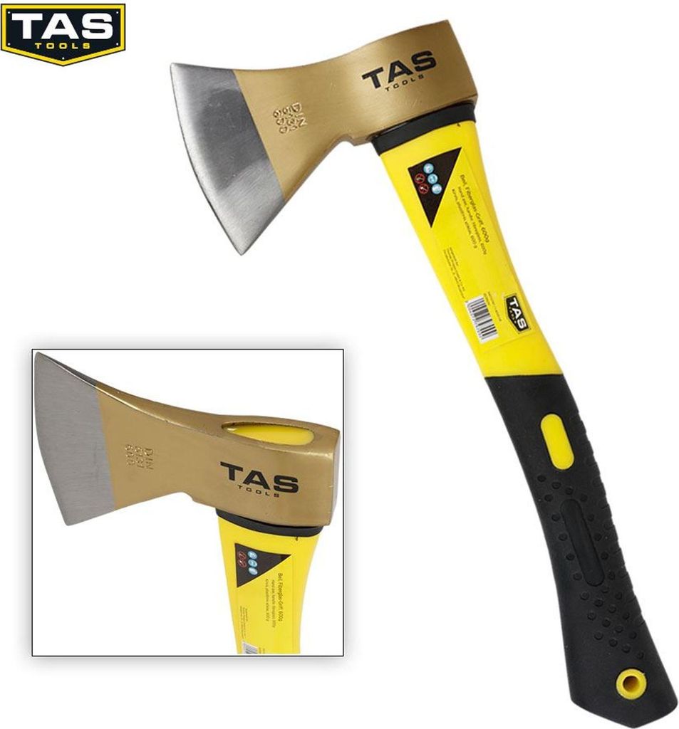 TAS Universal-Axt 600g Kopfgewicht Kopf aus Stahl Holz hacken Garten