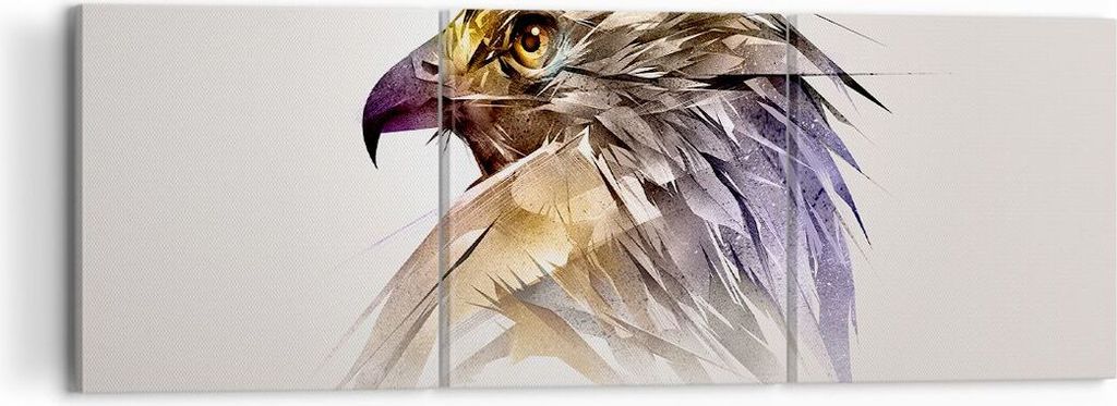 Bild auf Leinwand - Leinwandbild - Adler Vogel Feder - 120x40cm - Wand Bild - Wanddeko - Wandbilder - Leinwanddruck - Bilder - Kunstdruck - Wanddek...
