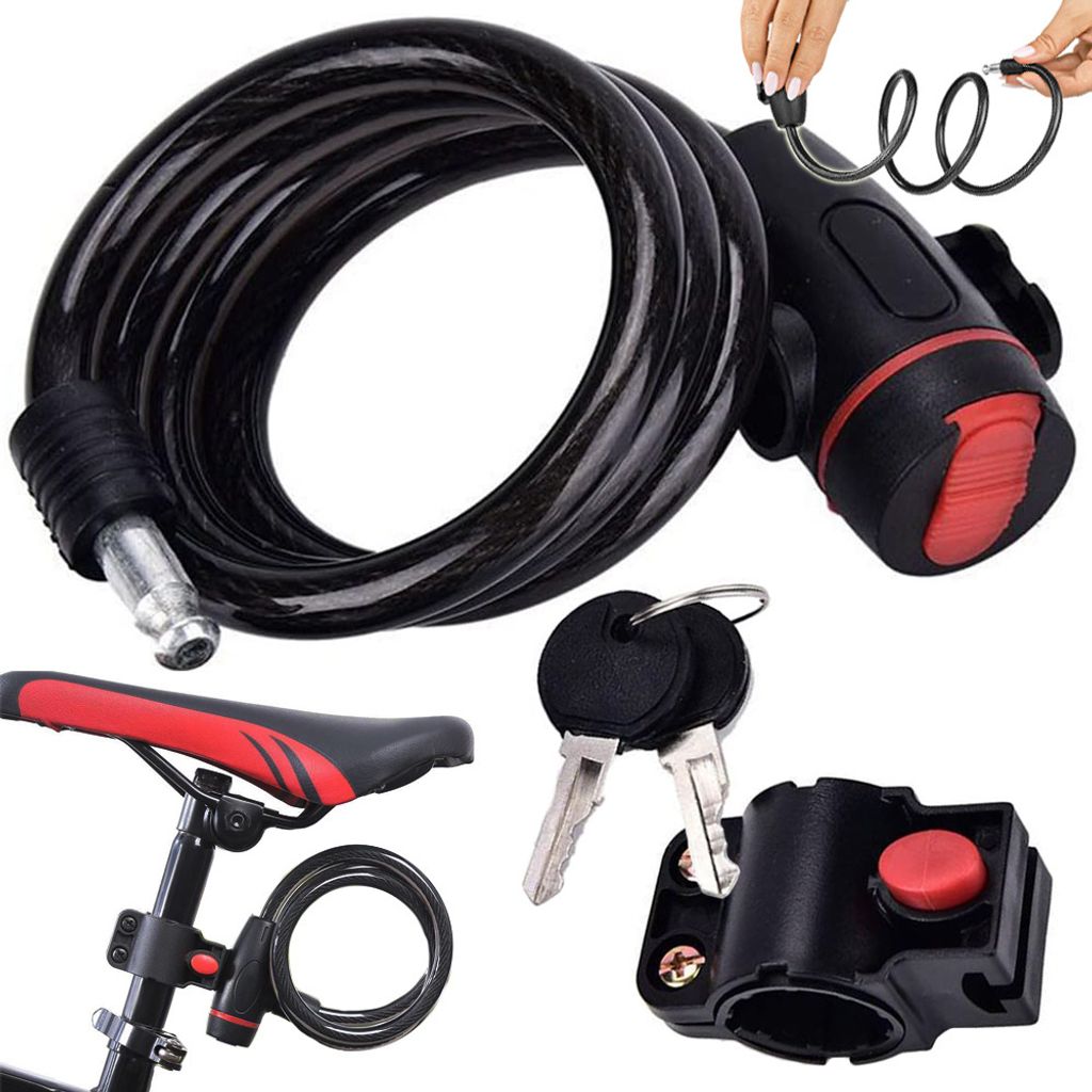 Verk 14551 Zámok na bicykel - kábel, 120 cm, 2 kľúče, Obrázok produktu 