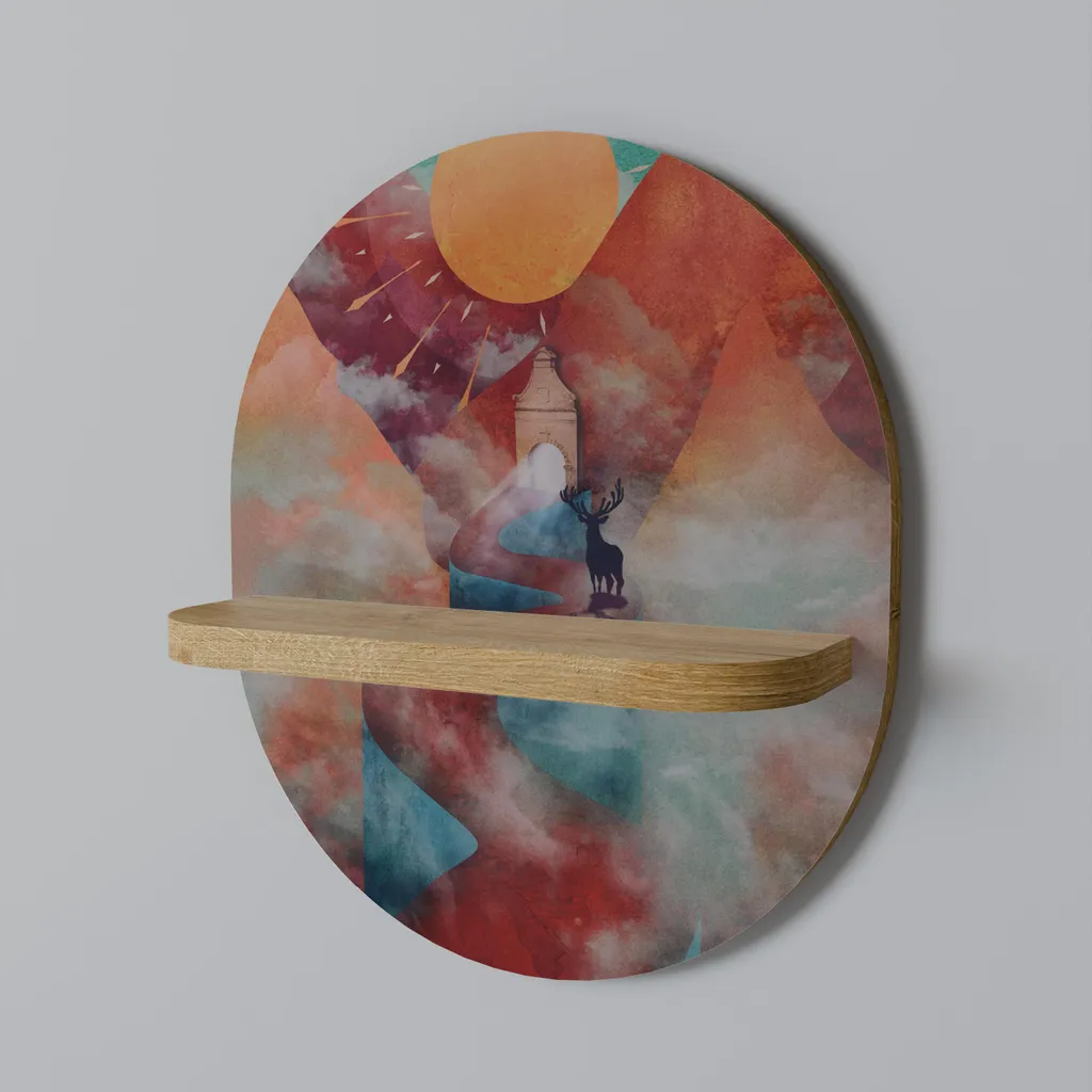 Mensola Design Rotonda Legno Rovere Riva | Arredo Casa SPACEREBELS