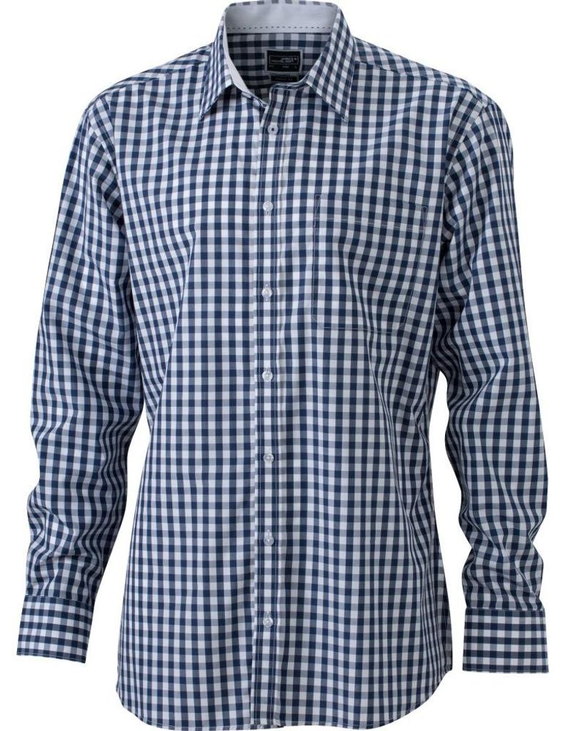 James and Nicholson - Hemd für Herren LT2332 (XXL) (Marineblau/Weiß)