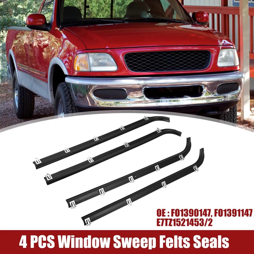 4pcs Coupe-froid Extérieur et Intérieur Noir pour Fenêtre de Voiture
