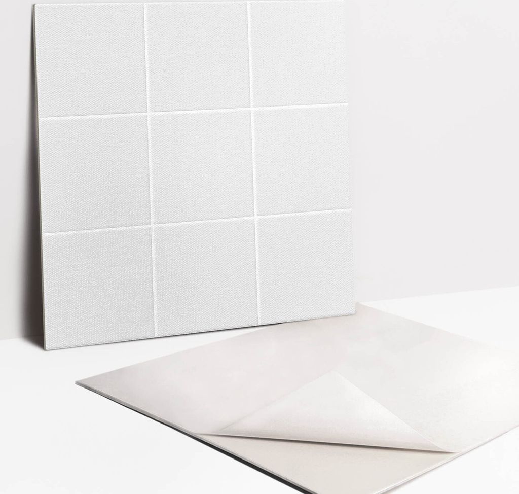 Fliesenaufkleber Set für Bad und Küche - 9 Fliesen Selbstklebend PVC - 30 x 30 - Klassische Fliesen