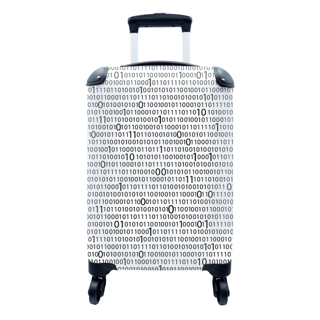 MuchoWow Koffer Handgepäck Trolley Rollkoffer Kleine Reisekoffer mit 4 Rollen - Programmierung - Computer - Muster - Cabin Size < 55x40x23 cm & ...