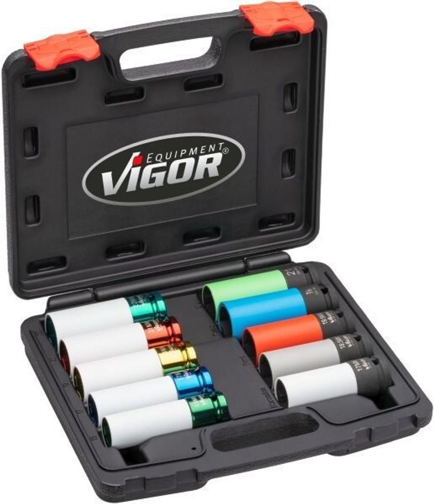 VIGOR VI 6312/10 - Schlagschrauber-Steckschlüssel-Satz 10-teilig