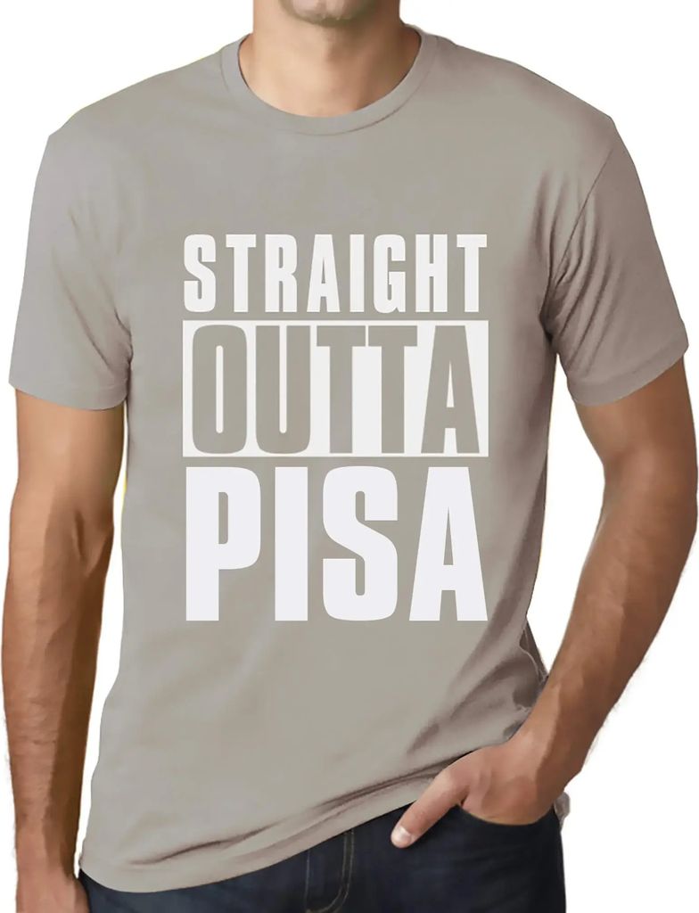 Herren Grafik T-Shirt Direkt aus Pisa – Straight Outta Pisa – Öko-Verantwortlich Vintage Jahrgang Kurzarm Lustige Druck Geburtstag Geschenk Mann