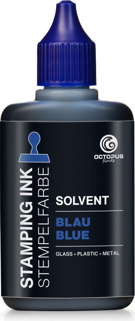 Lenizett Solvent Stempelfarbe für glatte Untergründe, blau 50ml
