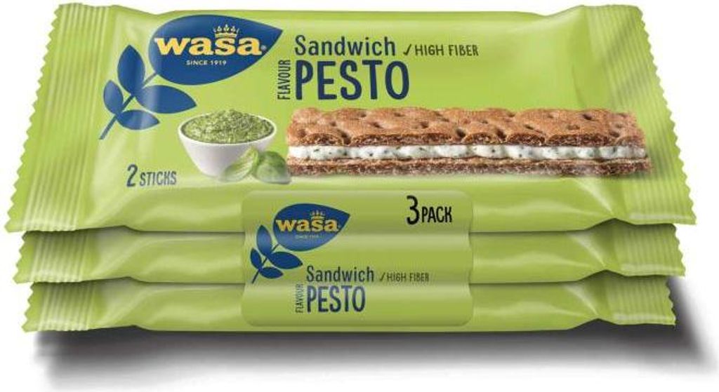 Barilla Wasa Sandwich Pesto Flavour Roggenknäckebrot 3er Produktbild 