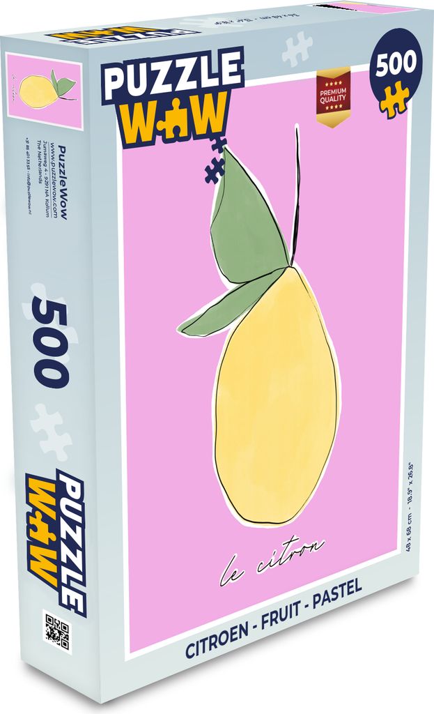 MuchoWow Puzzle 500 Teile Zitrone - Obst - Pastell - Denken - Spiel - Toy