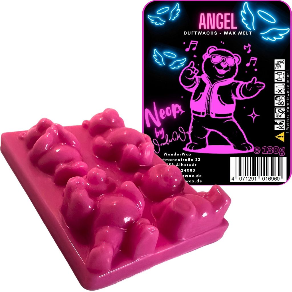 WonderWax Neon Duftriegel 6 x Duftwachs Bären Wachsmelt Duftwachs Raumduft für Duftlampen Soja Wachs Melts Duftmelt Aroma Wellnes Kerzen Wärmer ...