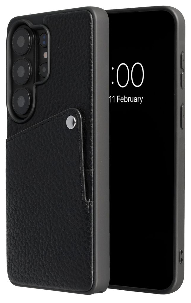 Selencia Riva Rückseite mit Kartenfach für das Samsung Galaxy S26 Ultra – Schwarz
