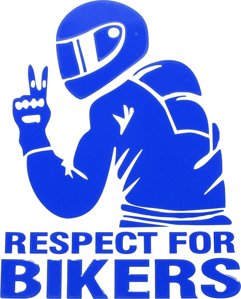 Reflektierender Stoßstangenaufkleber Reflektierendes blaues Quadrat Respekt für Biker-Muster Reflektierender Autoaufkleber Personalisierte Dekora...