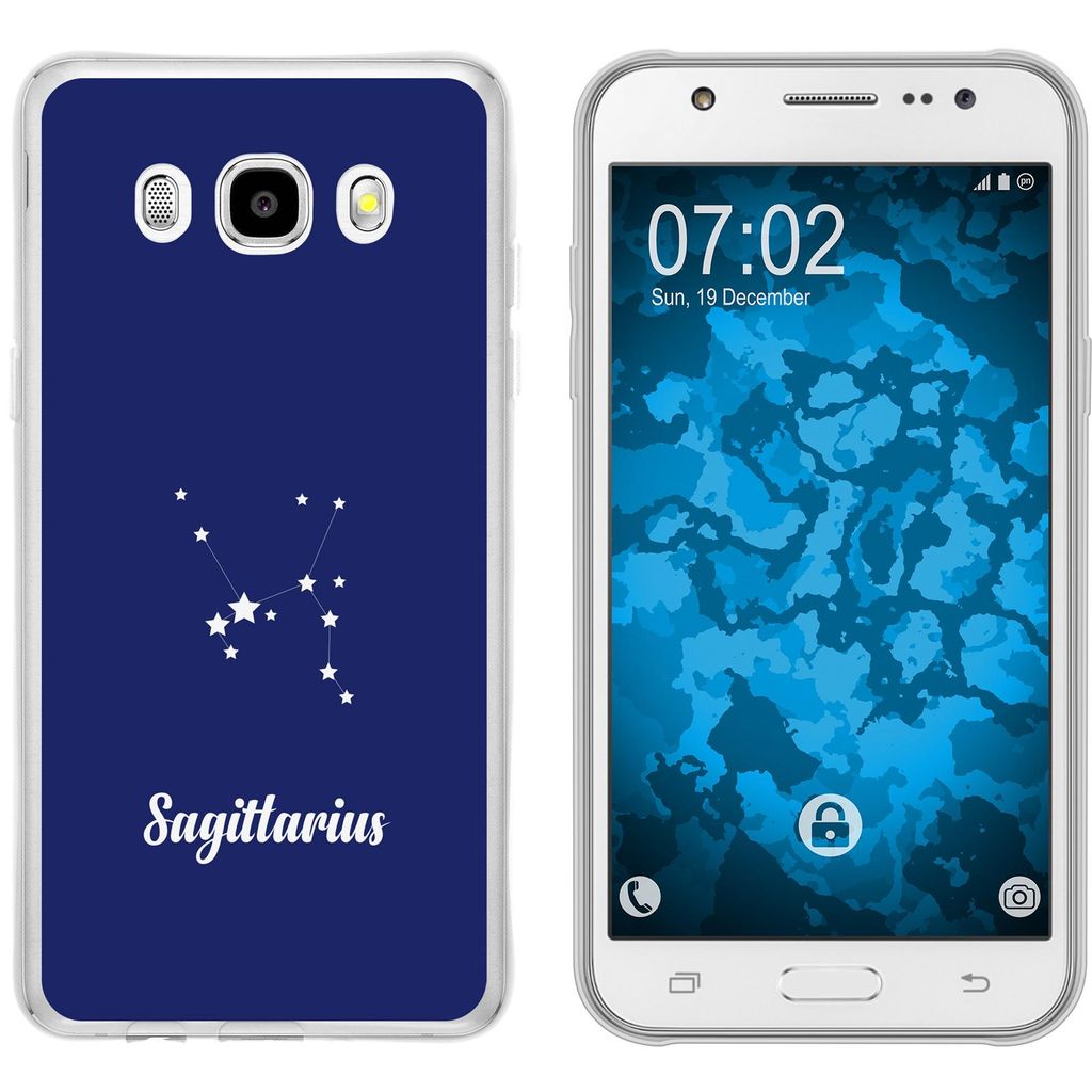 PhoneNatic Case kompatibel mit Samsung Galaxy J5 (2016) J510 Silikon-Hülle SternzeichenSagittarius M5