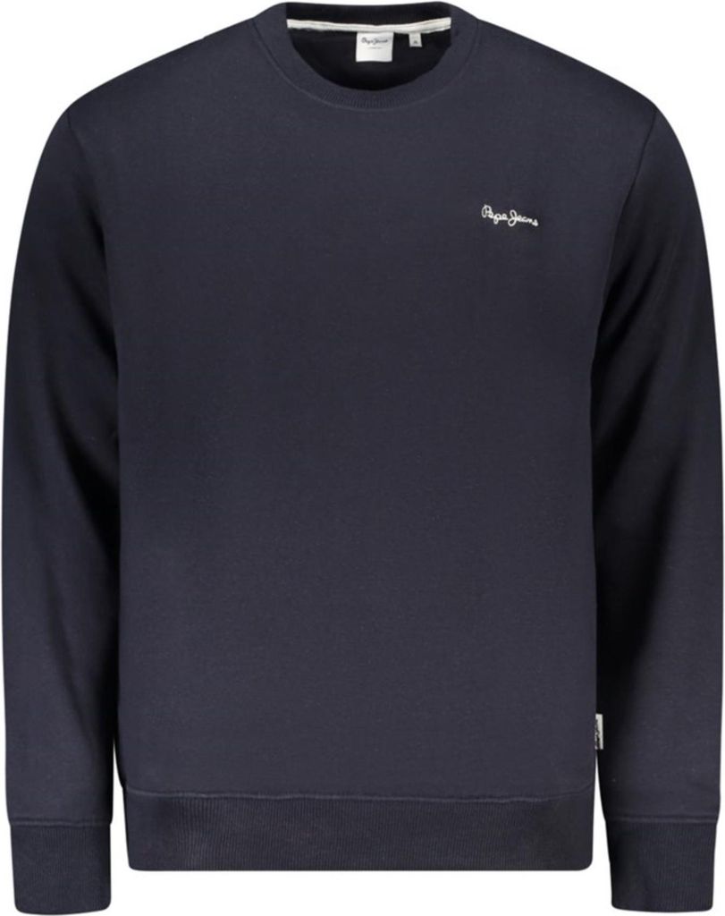 Herren Sweatshirt Blau - Rundhals, Nachhaltig, Stickerei, Warm