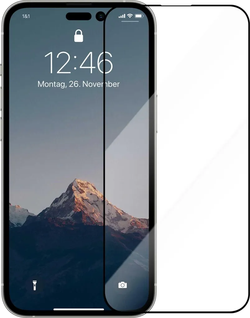 Protéger Écran iPhone 14 Pro Max avec Verre Trempé 3D Premium Noir - 3
