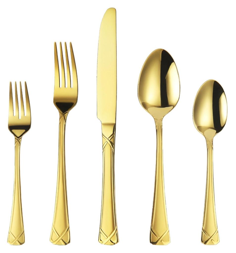 Omgoods – 30-teiliges Besteckset aus Edelstahl in Goldfarbe Produktbild 