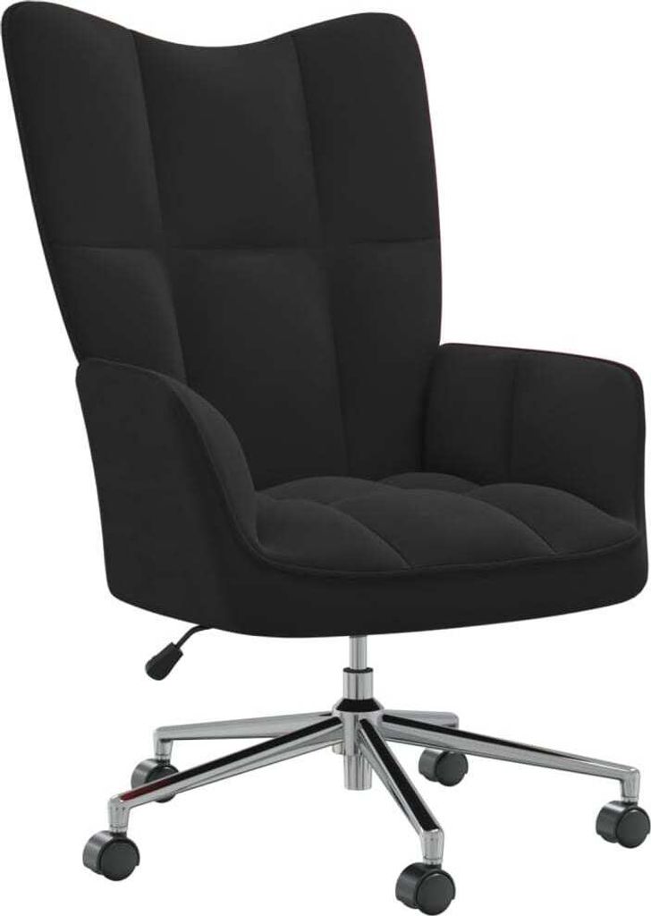 The Living Store Relaxsessel Schwarz Samt