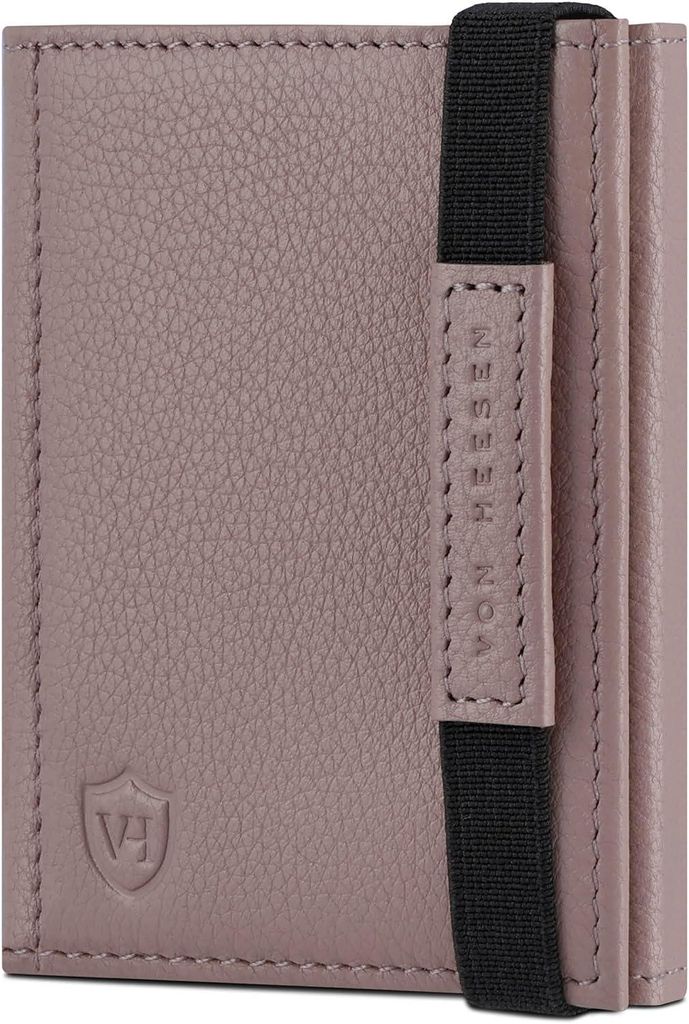 Slim Wallet mit Münzfach und RFID Schutz, Kartenetui aus Nappaleder, Mini Geldbörse für Herren und Damen, Kompakt & Elegant