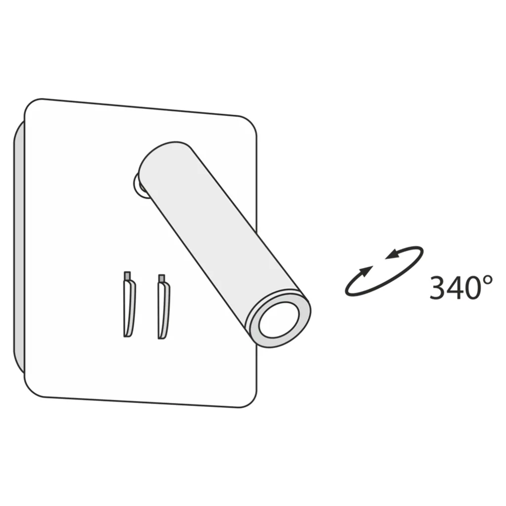 Applique a LED, faretto mobile, metallo bianco - 4