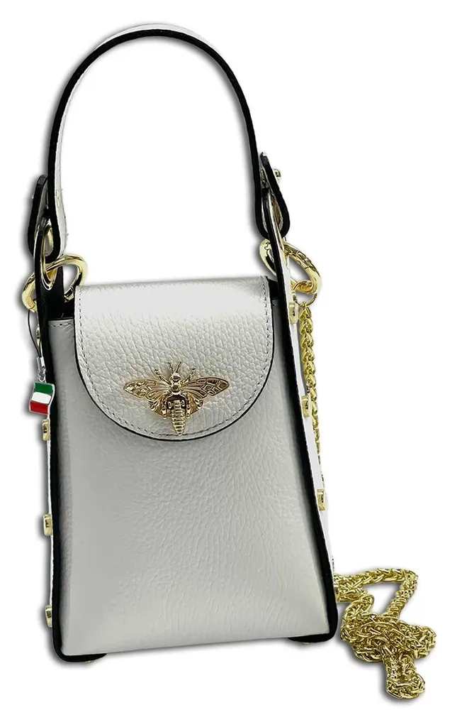 Sac à main blanc en cuir véritable pour femme style chic urbain
