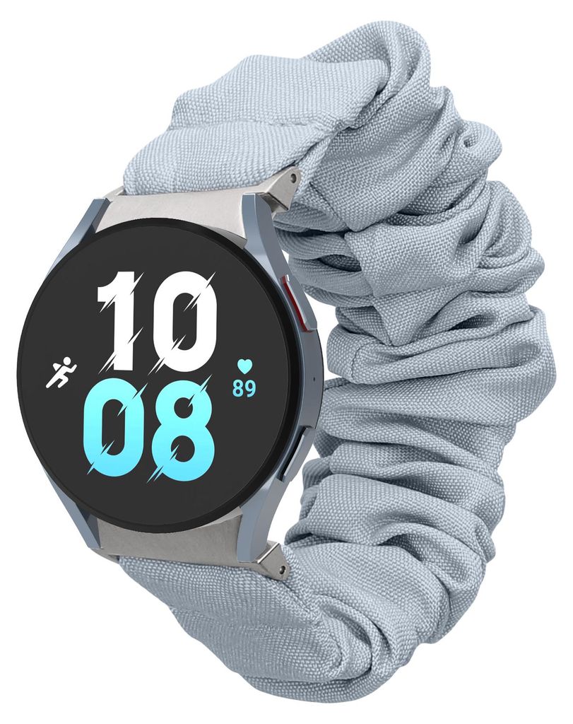 kwmobile Ersatz Armband kompatibel mit Samsung Galaxy Watch 4 / 5 / 6 Galaxy Watch 7 / FE - Smartwatch Scrunchie Haargummi Design Hellblau - Innenm...
