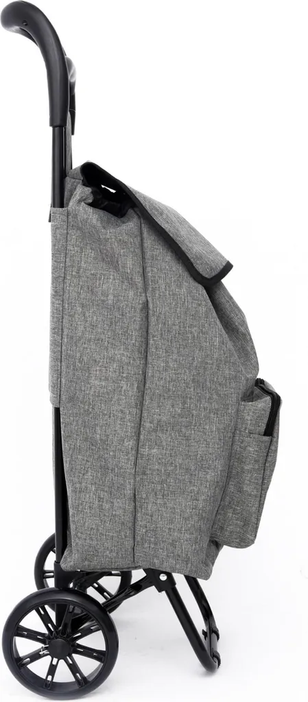 Caddie de Courses 45L Shopper-Roller Gris - Poussette de Marché Stable
