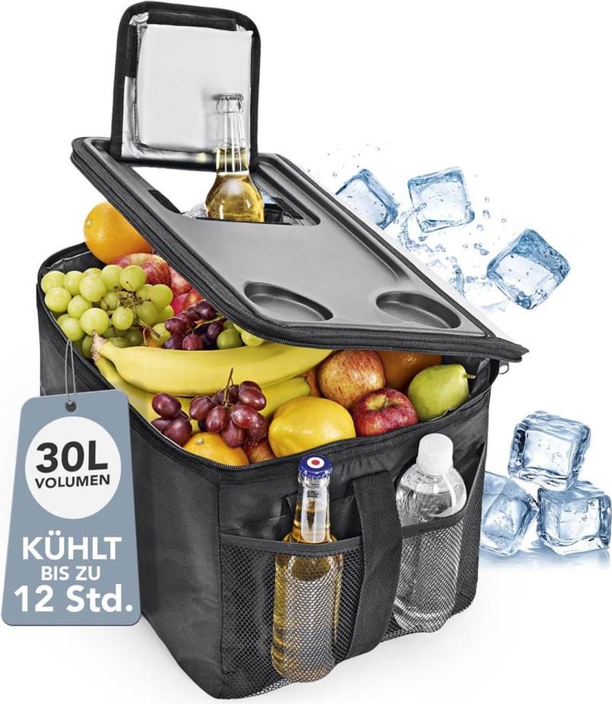 EASYmaxx Kühltasche faltbar - 30 l - schwarz/dunkelgrau Produktbild 