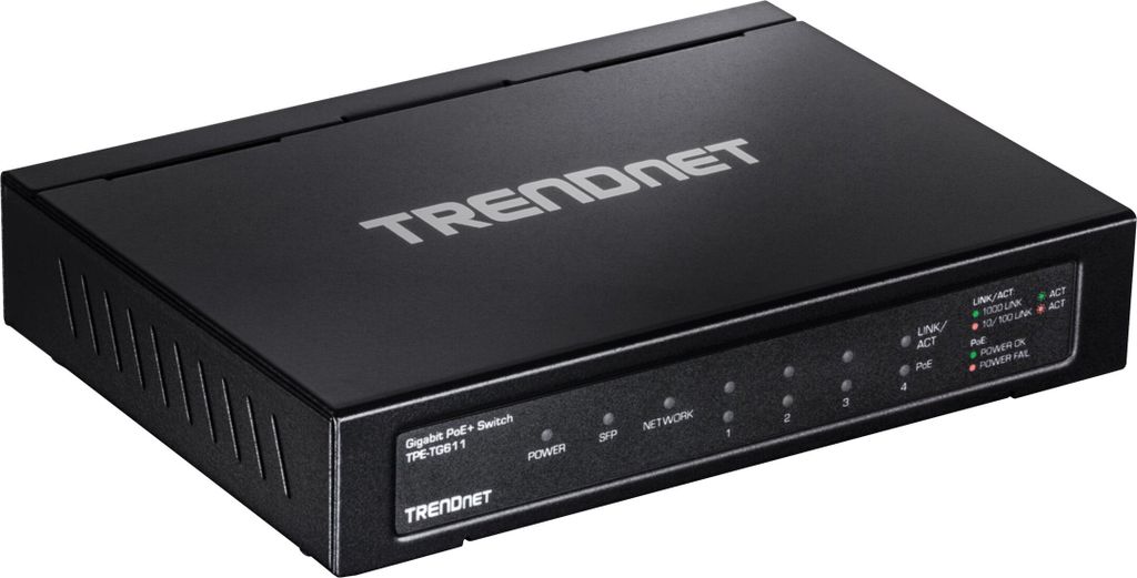 TRENDnet TPE-TG611 6-Port Switch PoE+ Gigabit