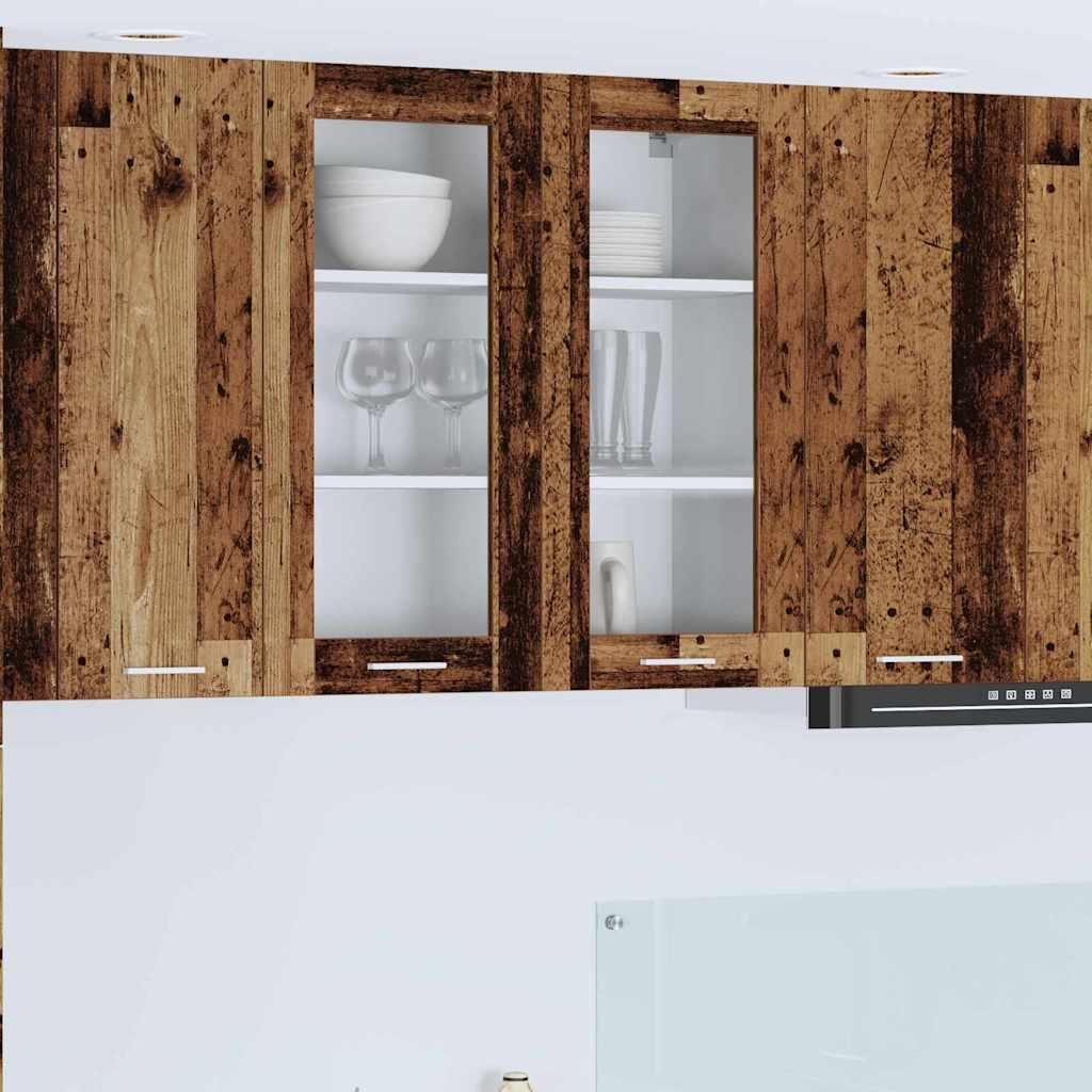 "Schlussverkauf" Hängeschrank Küche - moderne Küchenschrank - 1 pc - mit Speicher Altholz 80x31x80 cm Holzwerkstoff C10166