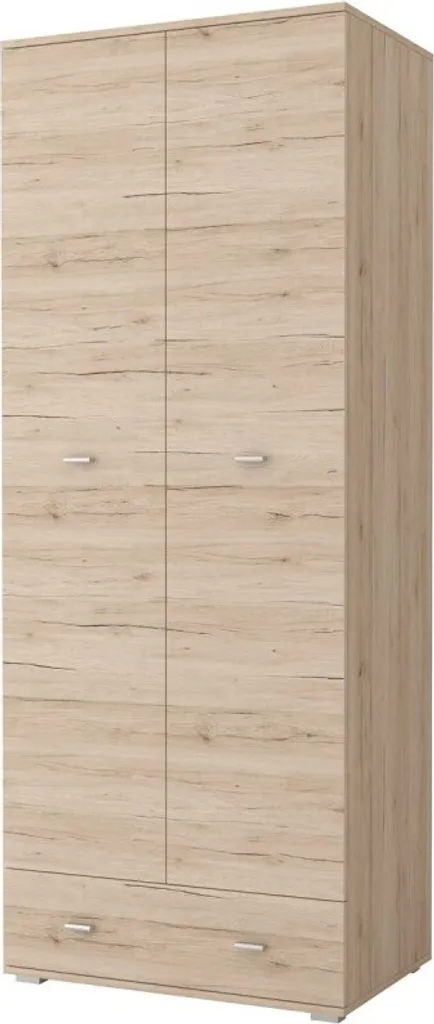 Armoire Grenada avec Portes Battantes et Tiroir - Rangement Chambre 180cm