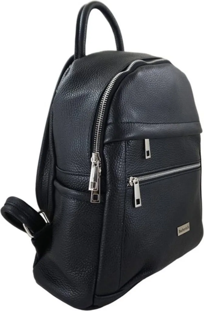 Sac à dos en cuir souple Barberini's avec compartiments zippés - 2