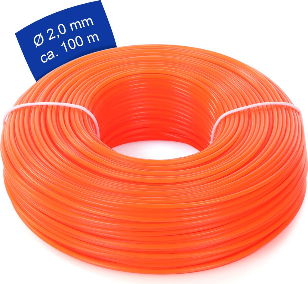 LaGreen Nylon Trimmerfaden Mähfaden für Rasentrimmer und Freischneider - Geeignet zum Trimmen von Rasen, Rasenkanten und Unkraut - Orange 2,0 mm ...