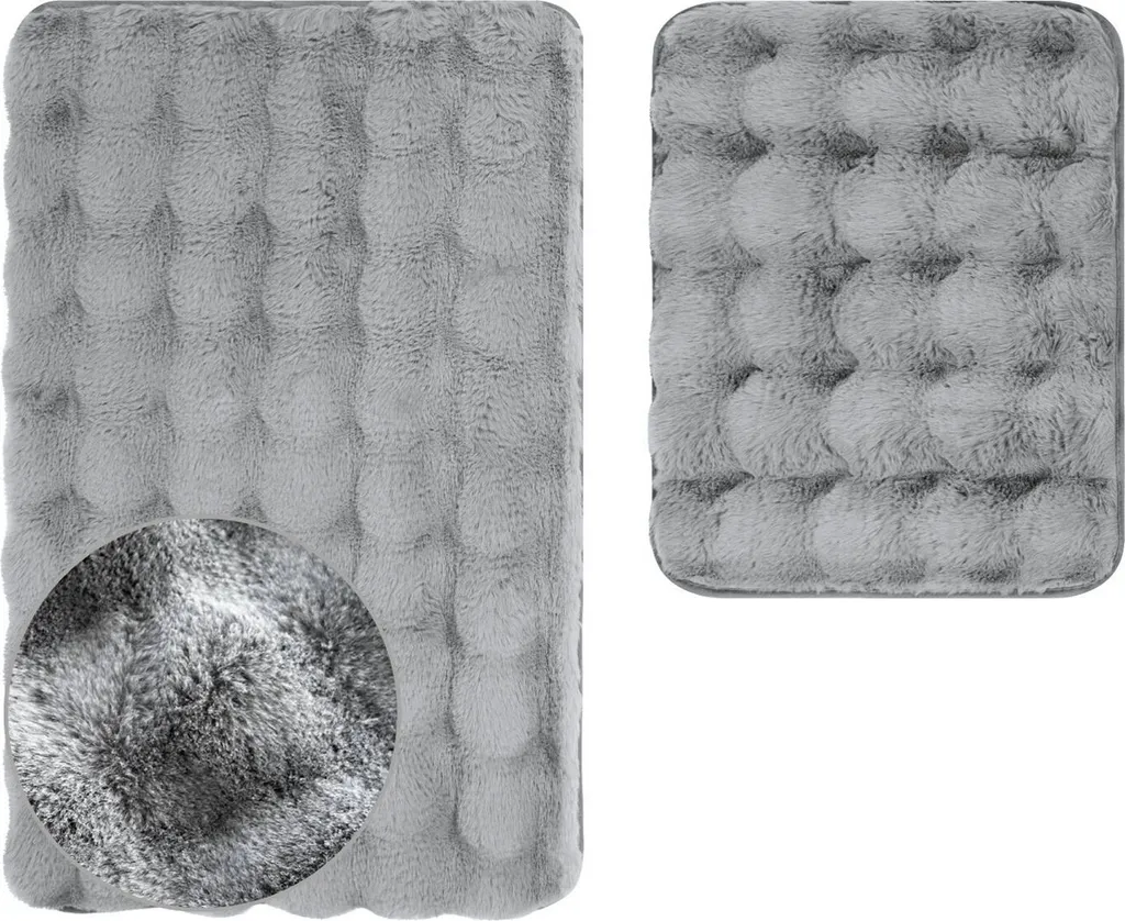 Offerta Set 2 Tappeti Bagno Aruba Grigio 50x80+50x40 Convenienza