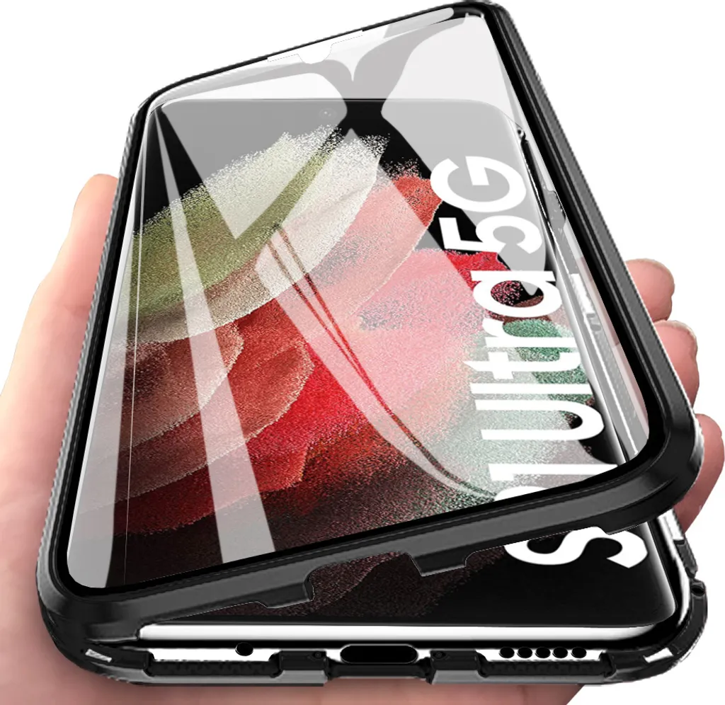 Cover Magnetica 360 per Samsung S21 Ultra 5G - Vetro 9H e Metallo