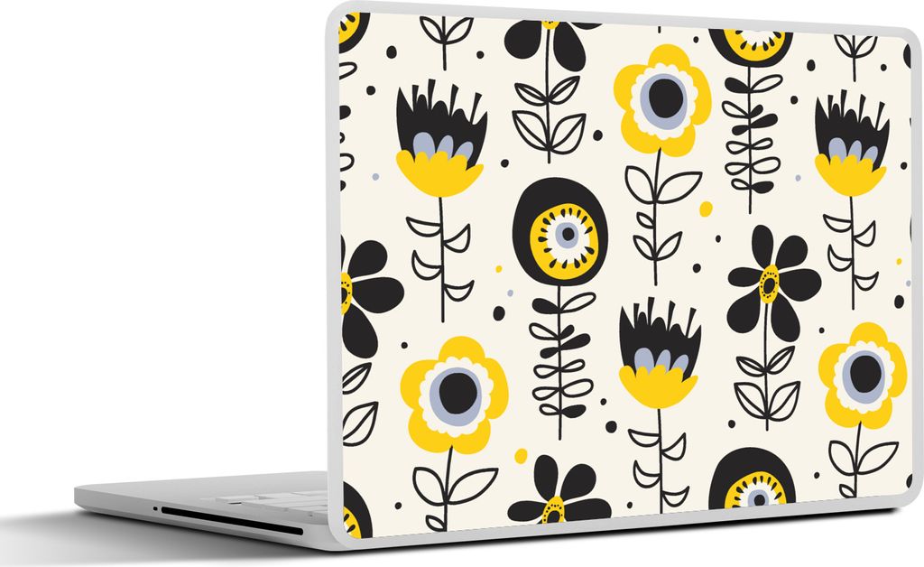 MuchoWow Laptop Aufkleber Sticker Cover Mädchen - Blumen - Muster - Mädchen - Kinder - Kinder 25x18 cm - Laptop-Deko