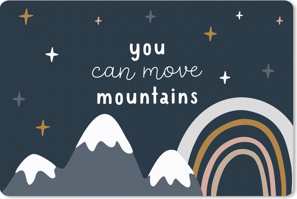 MuchoWow Mauspad Mousepad Zitate - Baby - Du kannst Berge versetzen - Sprichwörter - Kinder - Kinder 27x18 cm - Mousepads - Maus Mat - Pad - Mau...