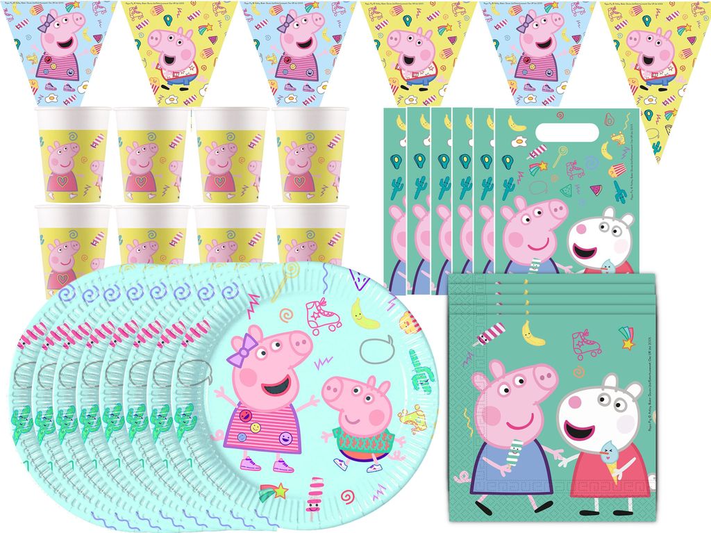 Peppa Wutz - Kindergeburtstags-Set  (43-teilig) Teller Produktbild 