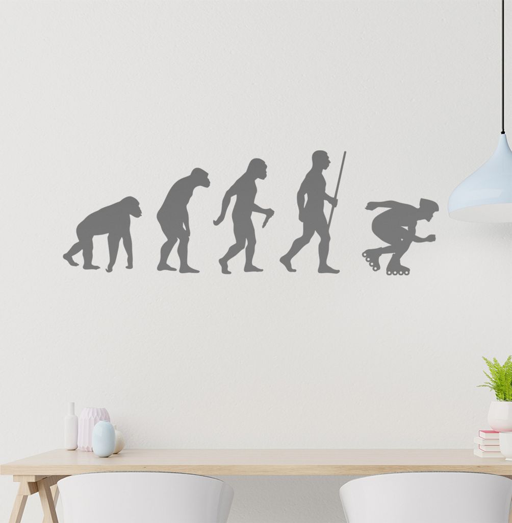 Inlineskaten Evolution Wandtattoo Wandaufkleber Wall Sticker - Dekoration, Küche, Wohnzimmer, Schlafzimmer, Badezimmer