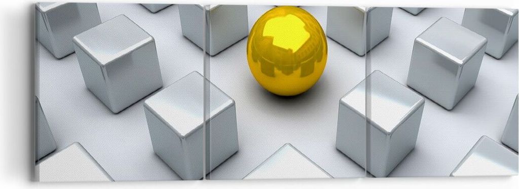 Bild auf Leinwand - Leinwandbild - Abstrakt computergrafik würfel - 90x30cm - Wand Bild - Wanddeko - Leinwanddruck - Bilder - Kunstdruck - Wanddek...