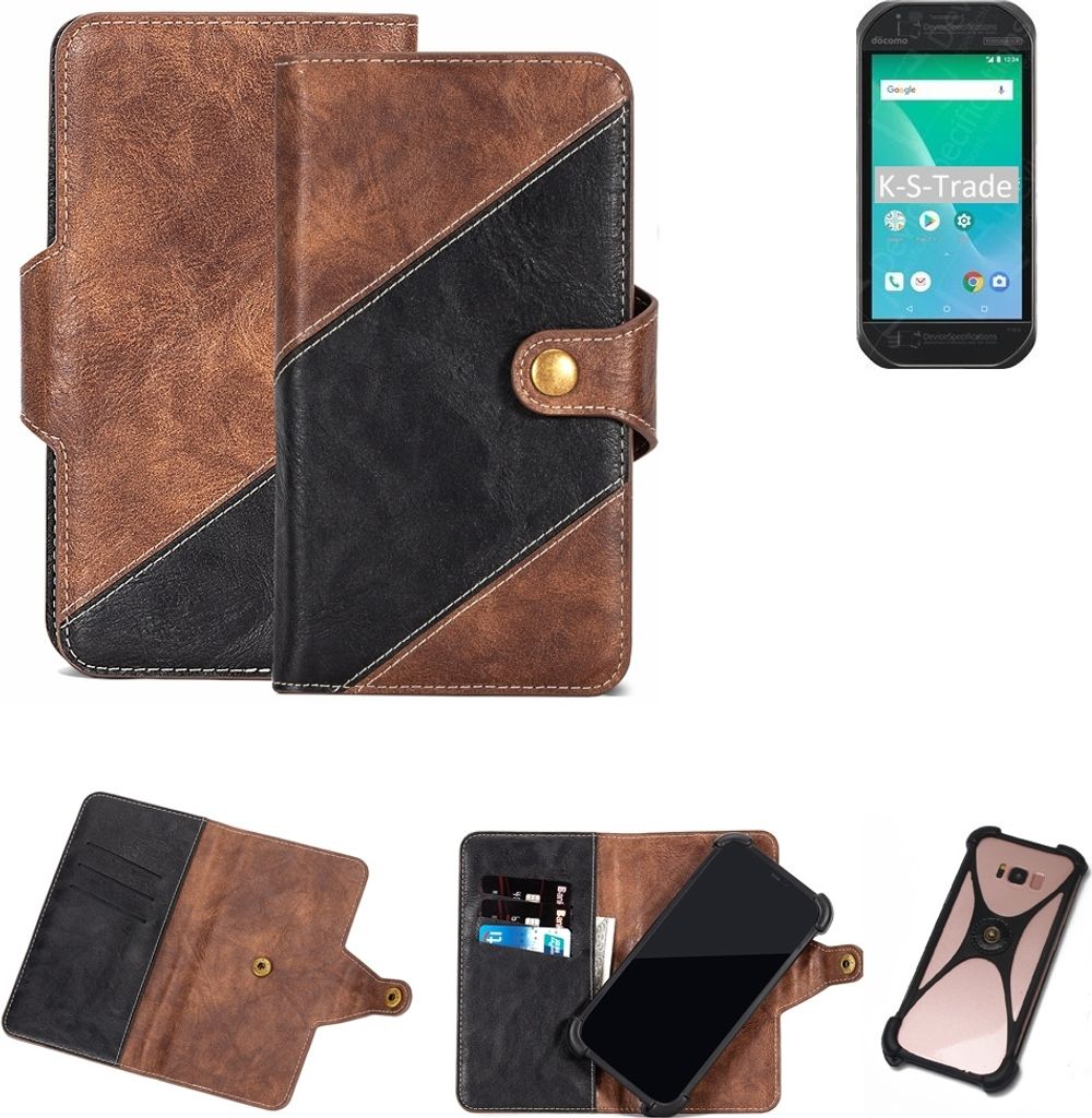 K-S-Trade Handy Hülle Schutz Hülle Schutzhülle Bookstyle Case kompatibel mit Panasonic Toughbook P-01K Handy Cover Hülle Schutztasche 1x
