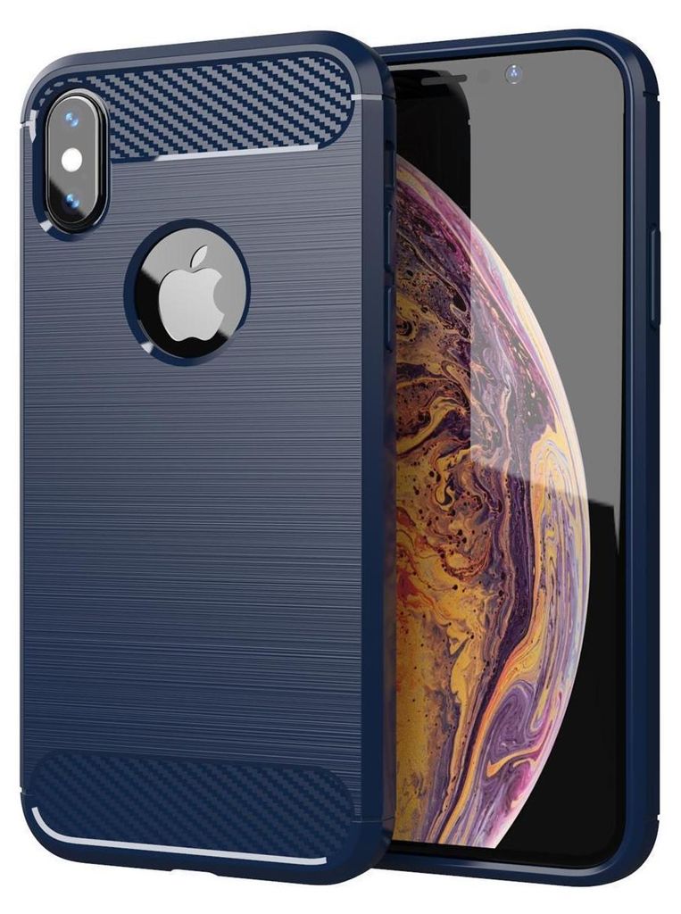 Cadorabo Hülle für Apple iPhone XS MAX in Blau Schutzhülle TPU Case Cover Etui Handyhülle
