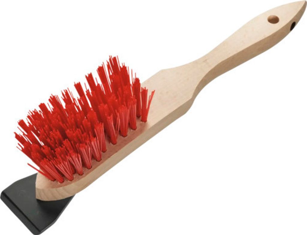 Handbürsten mit Kunststoffschaber Lessmann 290 x 38 x 16 mm 4 Reihen mit 1 Reihe Bart PVC glatt rot