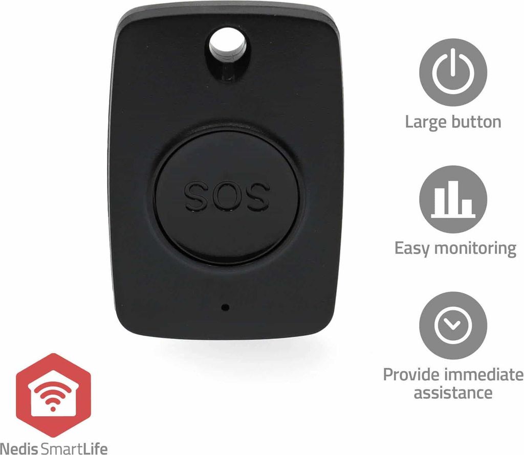Smart-Panik-Knopf | Zigbee 3.0 | Batterietyp – Energie: CR2450 | Schwarz