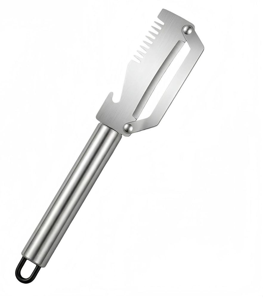 Gemüseschäler aus Edelstahl, multifunktionaler Obstschäler für Kartoffeln, Ananas, Kürbis und Zuckerrohr, ergonomischer Flaschenöffner, rostf...
